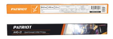 Электроды сварочные PATRIOT, марка АНО-21, диам. 4,0мм, длина 450мм, уп. 1кг