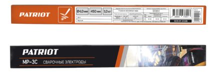Электроды сварочные PATRIOT, марка МР-3С, диам. 4,0мм, длина 450мм, уп. 1кг