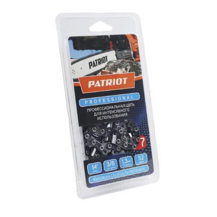 Цепь PATRIOT 91LP-52E, 3/8 1,3 52 звена, чизель, PROFESSIONAL (блистер)