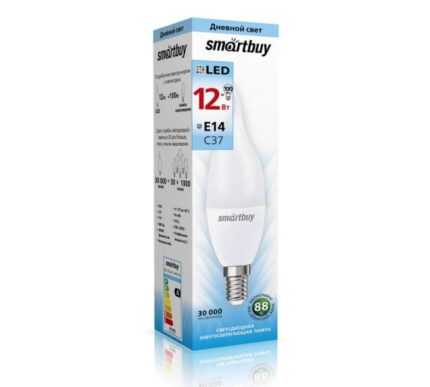 Светодиодная (LED) Лампа Smartbuy-C37-12W/4000 (SBL-C37-12-40K-E14)_Б