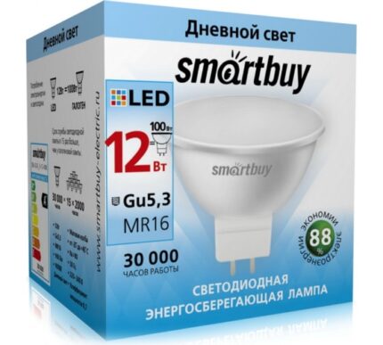 Светодиодная (LED) Лампа Smartbuy-Gu5,3-12W/4000 (SBL-GU5_3-12-40K)_Б